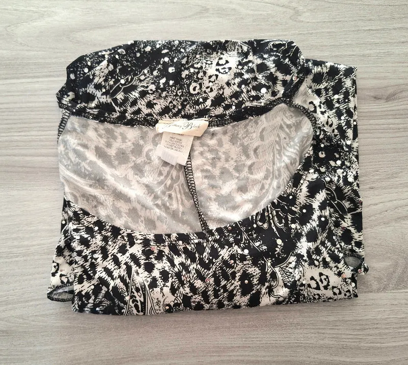 Brittany Black Shirt Pailletten 42