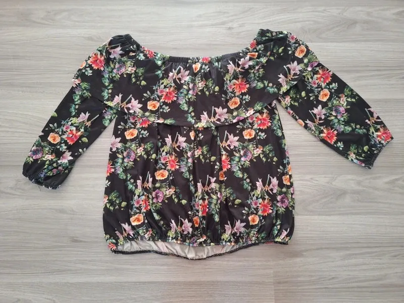 Amisu Carmenbluse Blumen 38