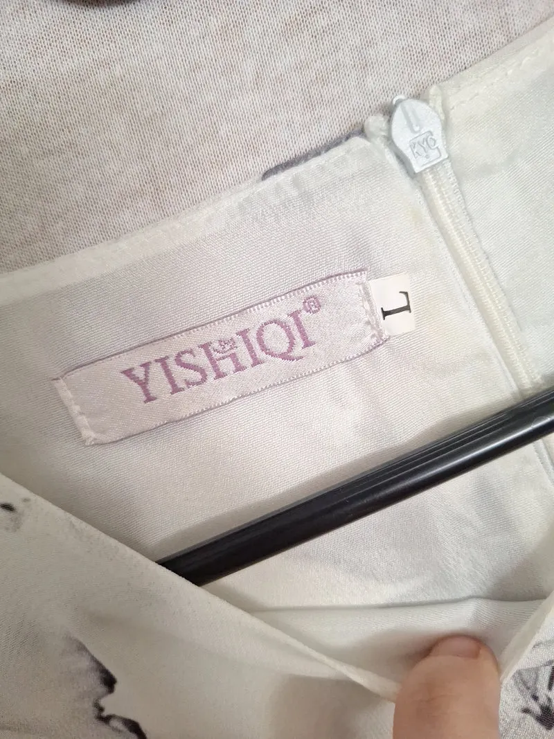 Yishiqi Chiffonkleid Blumenmuster 40