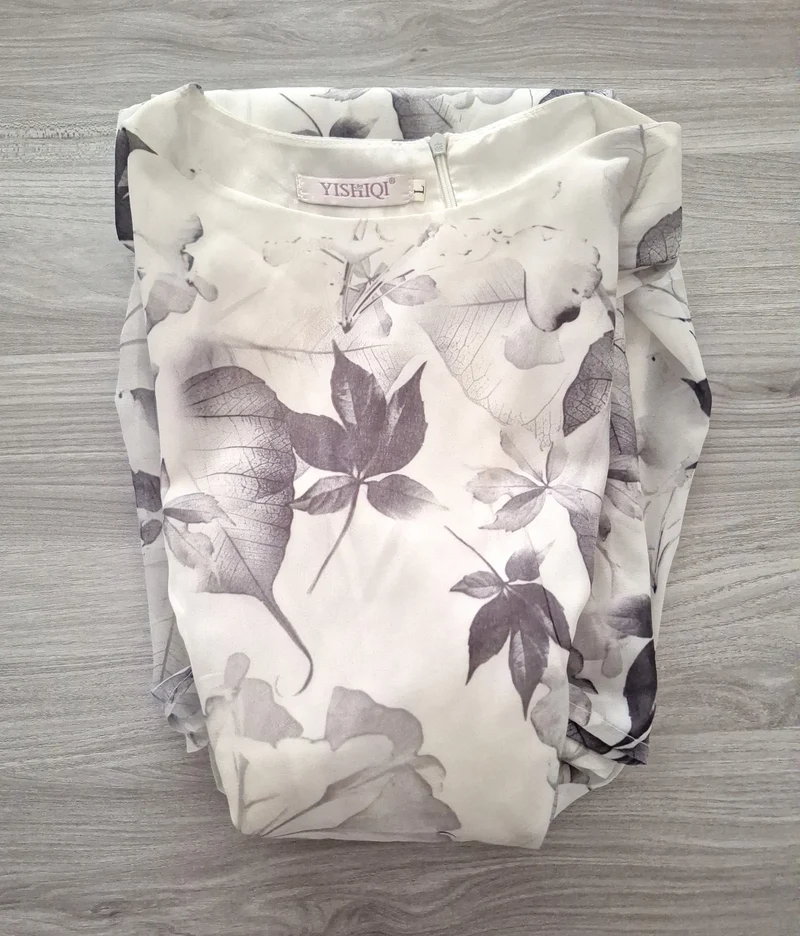 Yishiqi Chiffonkleid Blumenmuster 40