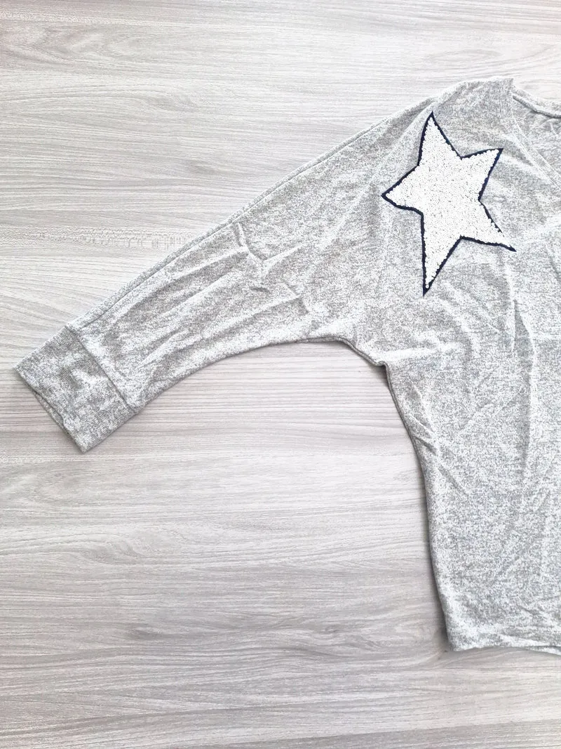 Key Largo Langarmshirt Paillettensterne 40