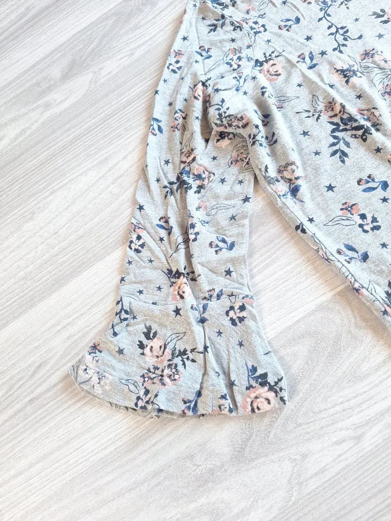 Gina Langarmshirt Blumen 40