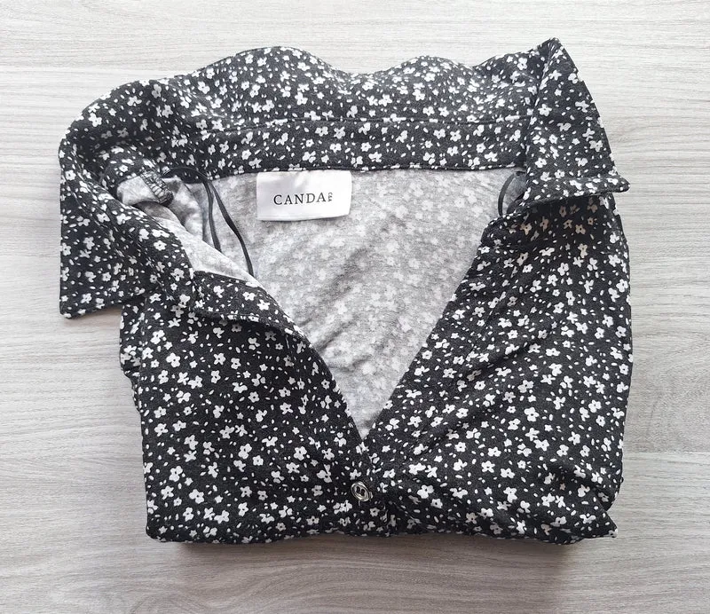 Canda Longbluse Blumenmuster 46