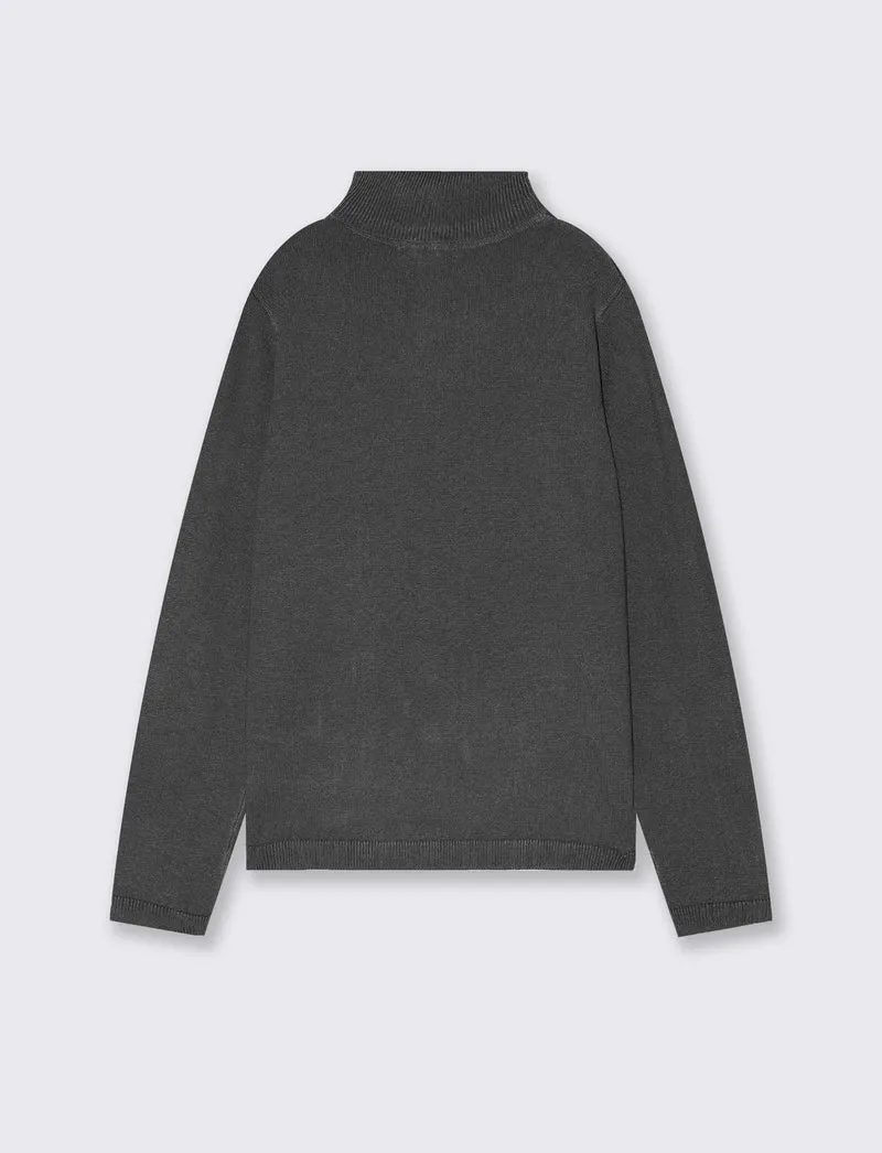 Maglia Collo Alto in Viscosa Nylon - Grigio mel.