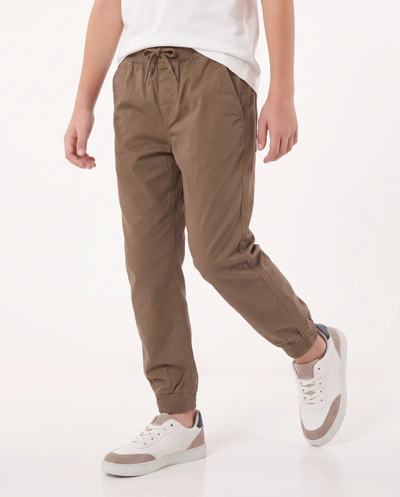 Pantaloni jogger in twill di cotone - Marrone chiaro