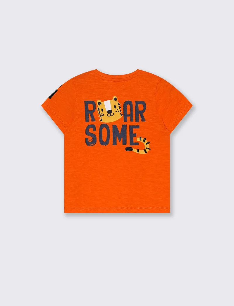 Maglietta in jersey girocollo da neonato - Arancio