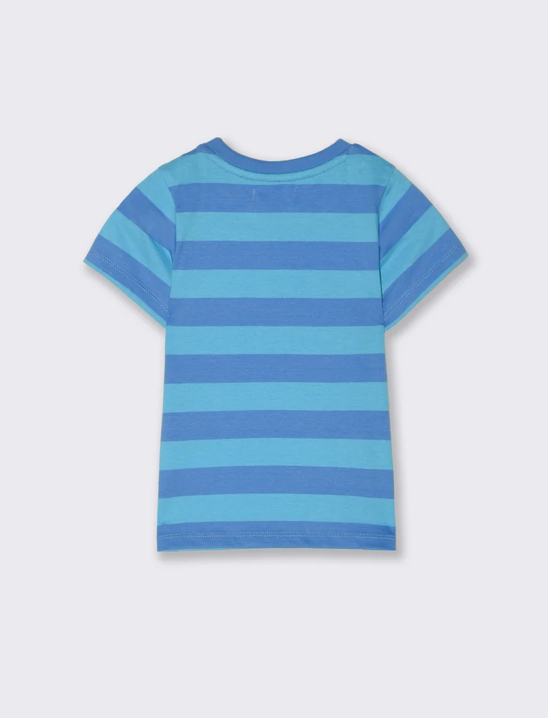 Completo maglietta e pantaloncini da neonato - Blu cobalto