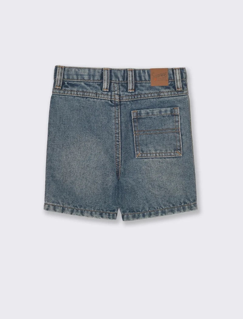Bermuda con tasconi da neonato - Denim chiaro