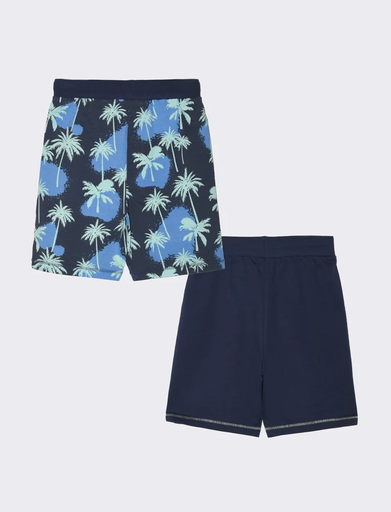 Bermuda 2 pack in felpa da bambino - Blu