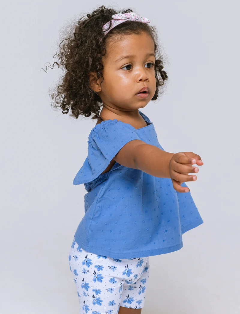 Completo canotta e shorts da neonata - Azzurro