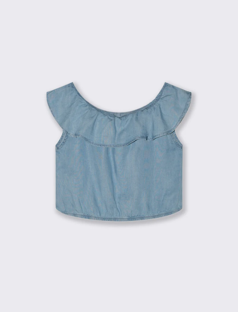 Top in chambry da bambina - Denim