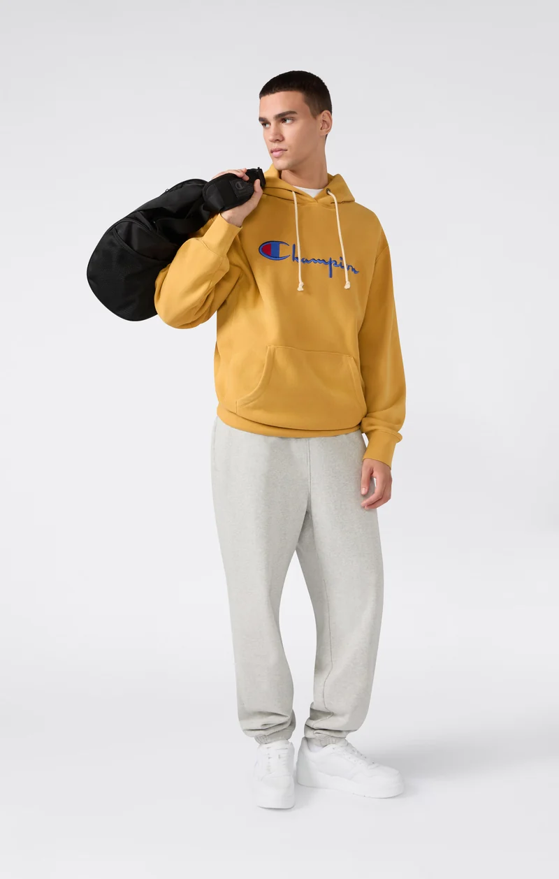 Men’s Heavyweight Hoodie with Brushed Fleece Interior Reverse Weave