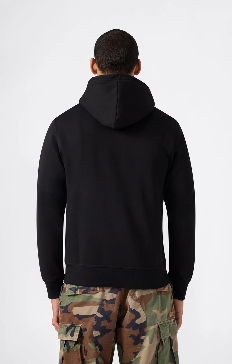 Men’s Fleece Hoodie with Small Embroidered Logo Icons