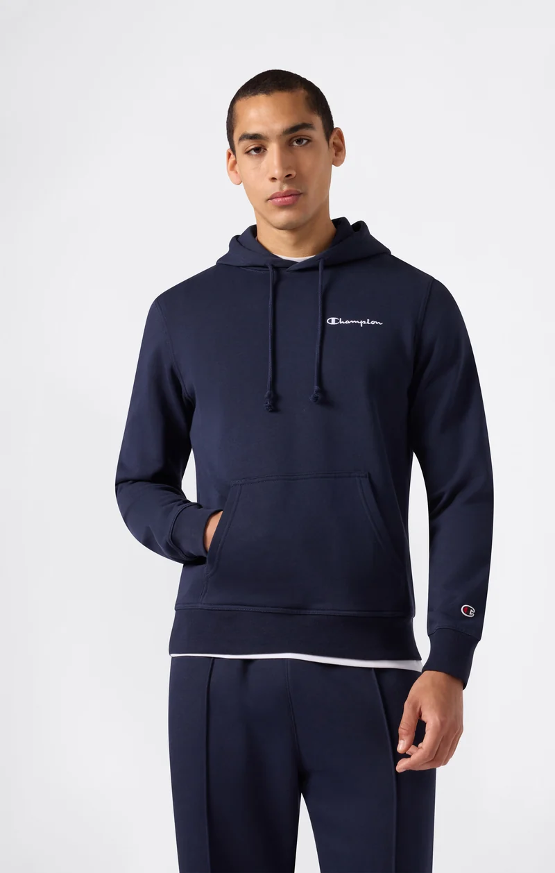 Men’s Fleece Hoodie with Small Embroidered Logo Icons