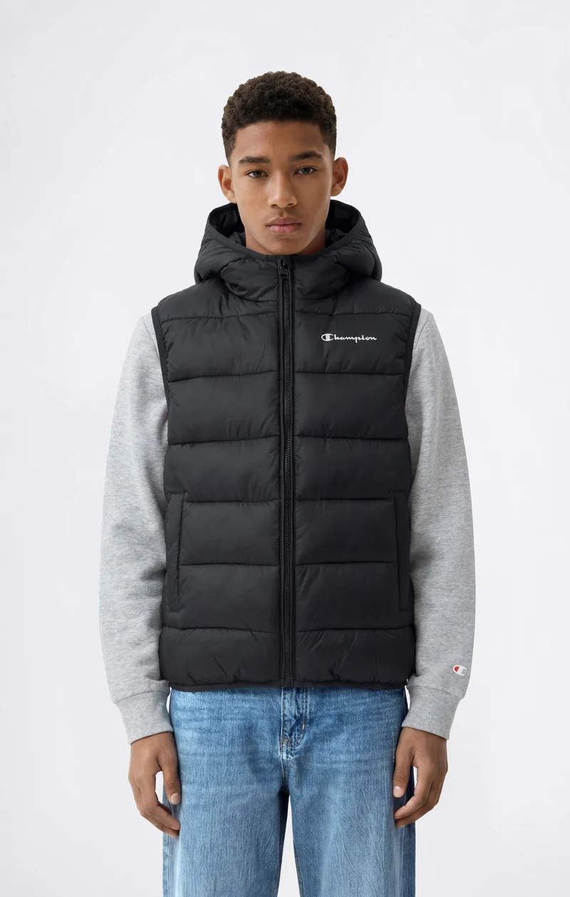 Padded Hooded Vest with Full Zip for Kids