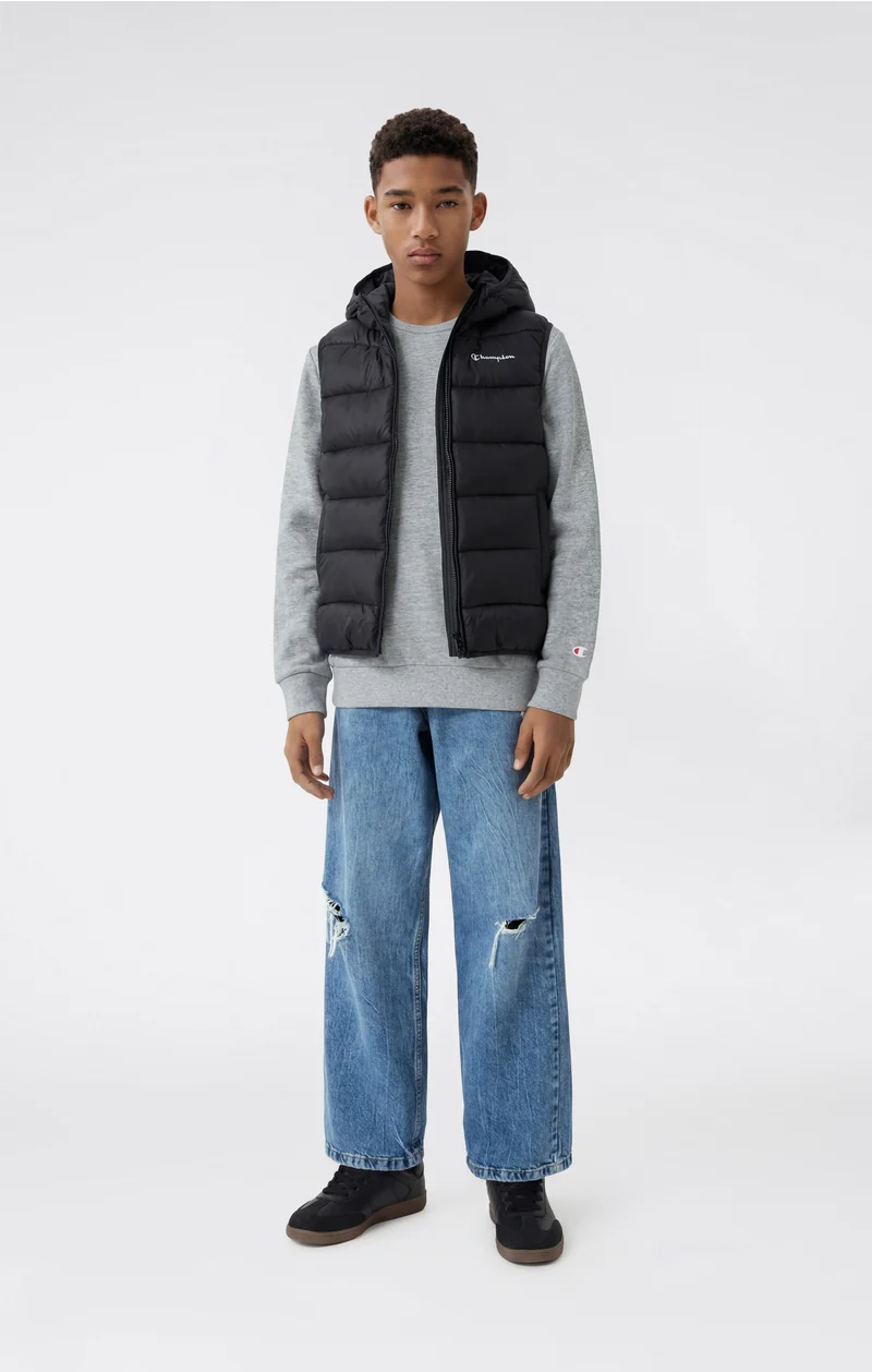 Padded Hooded Vest with Full Zip for Kids