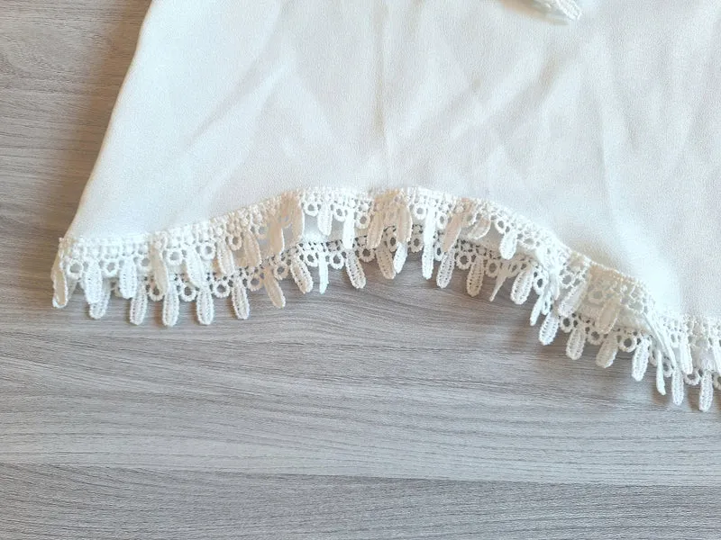Shein Bluse Spitzenbesatz 38