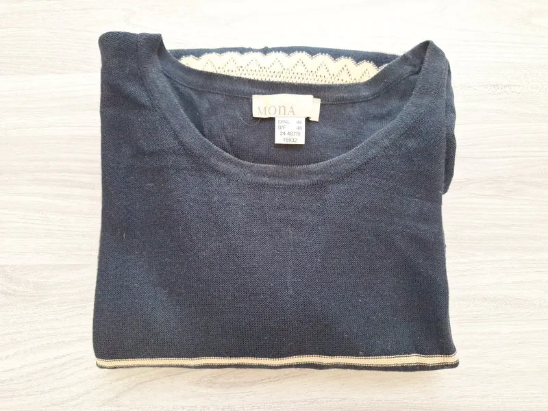 Mona Feinstrickshirt Ajourmuster 46