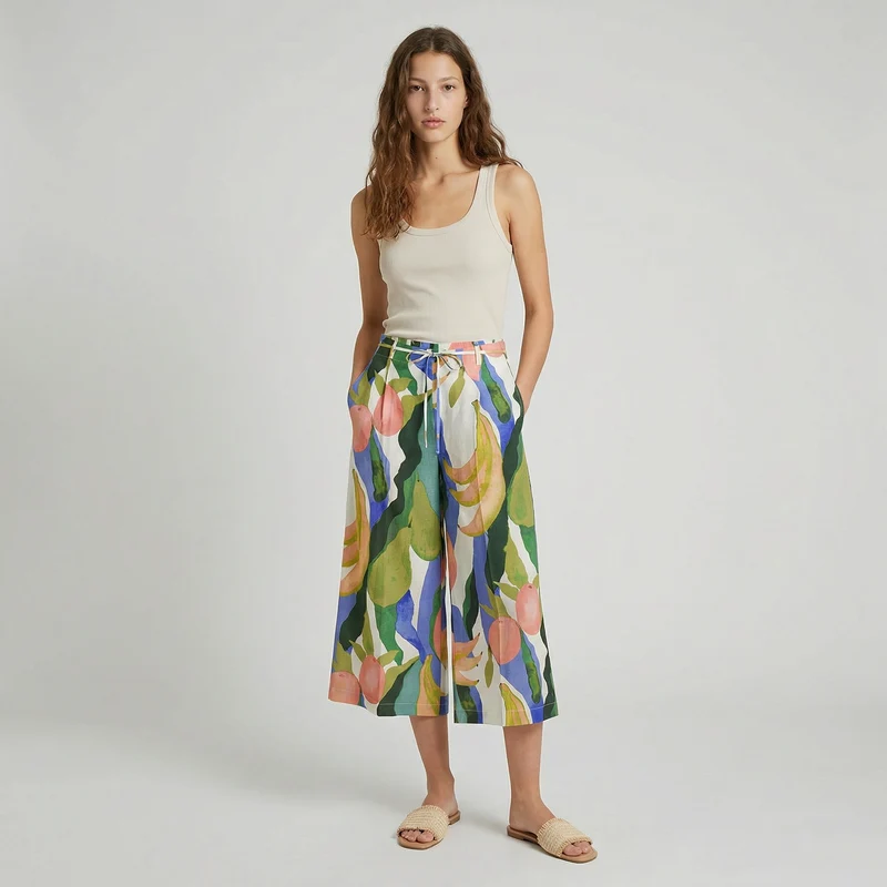Pantalone Coulotte Stampato con Coulisse - var 3