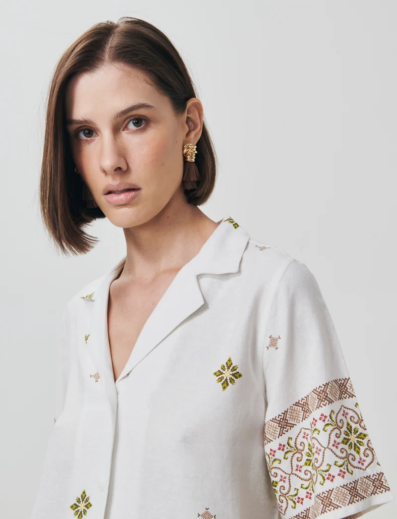 Camicia Manica Corta Scollo a V - var 2