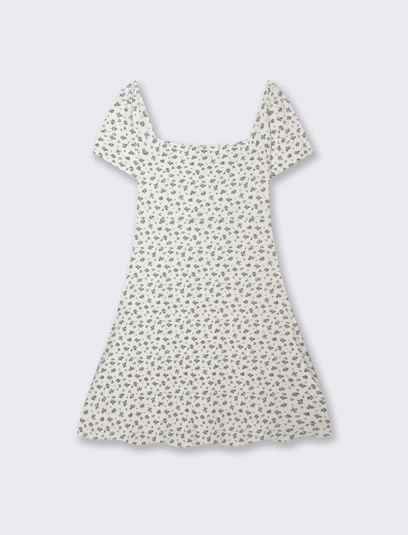 Vestito Corto a Coste con Manica Aletto - var 2