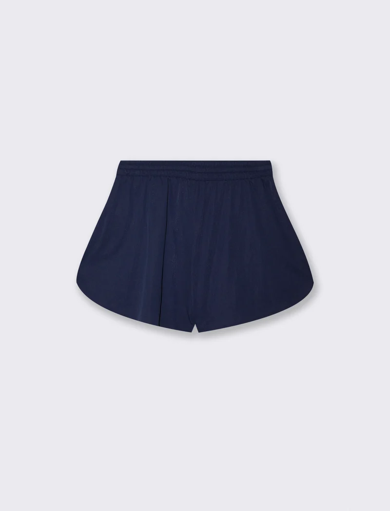 Short con fondo arrotondato e coulisse - Blu