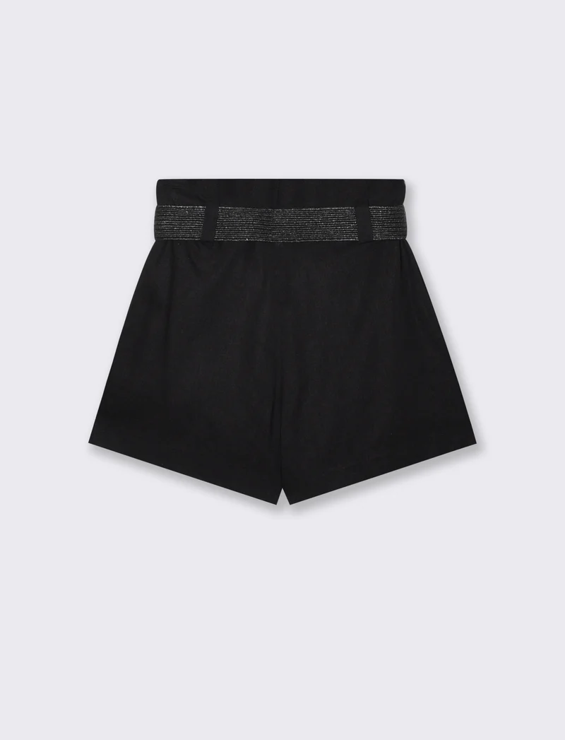 Short con cintura in vita - Nero