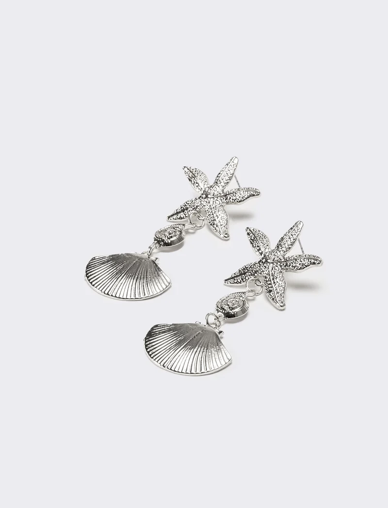 Orecchini donna conchiglia con stella - Argento