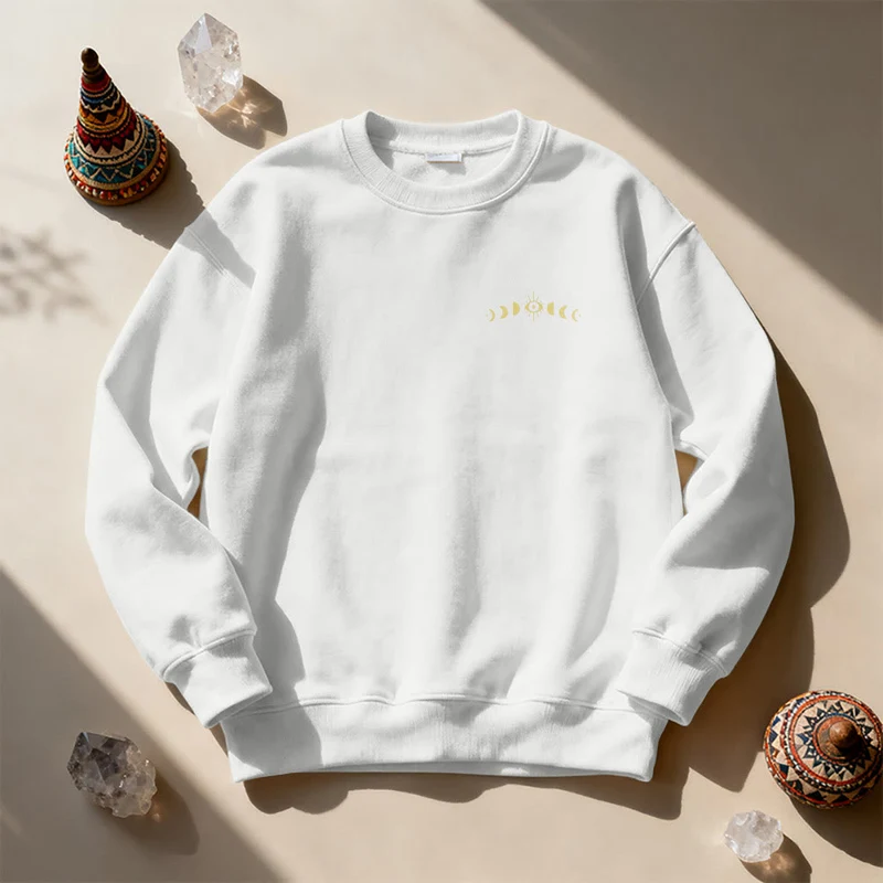 Olivenorma Layered Evil Eye Moon Phases Sweatshirt