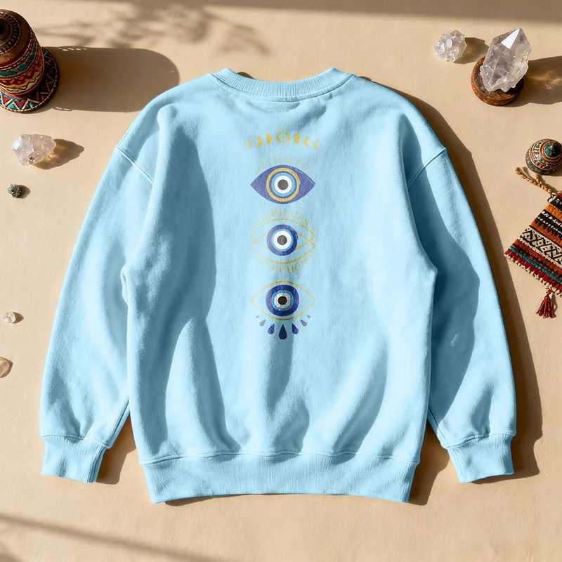 Olivenorma Layered Evil Eye Moon Phases Sweatshirt
