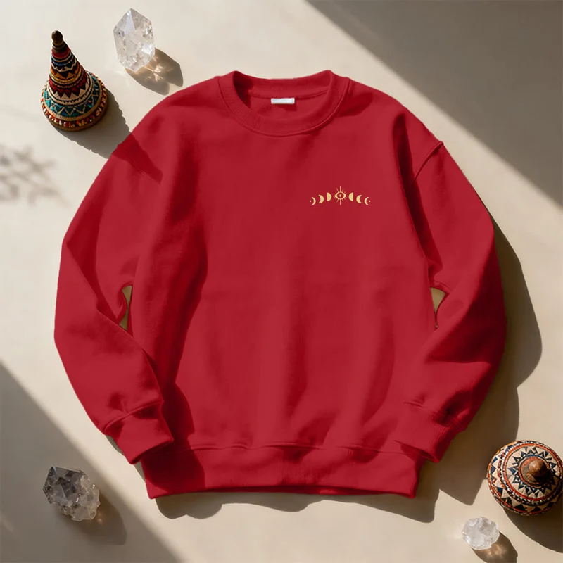 Olivenorma Layered Evil Eye Moon Phases Sweatshirt