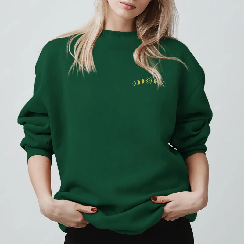 Olivenorma Layered Evil Eye Moon Phases Sweatshirt