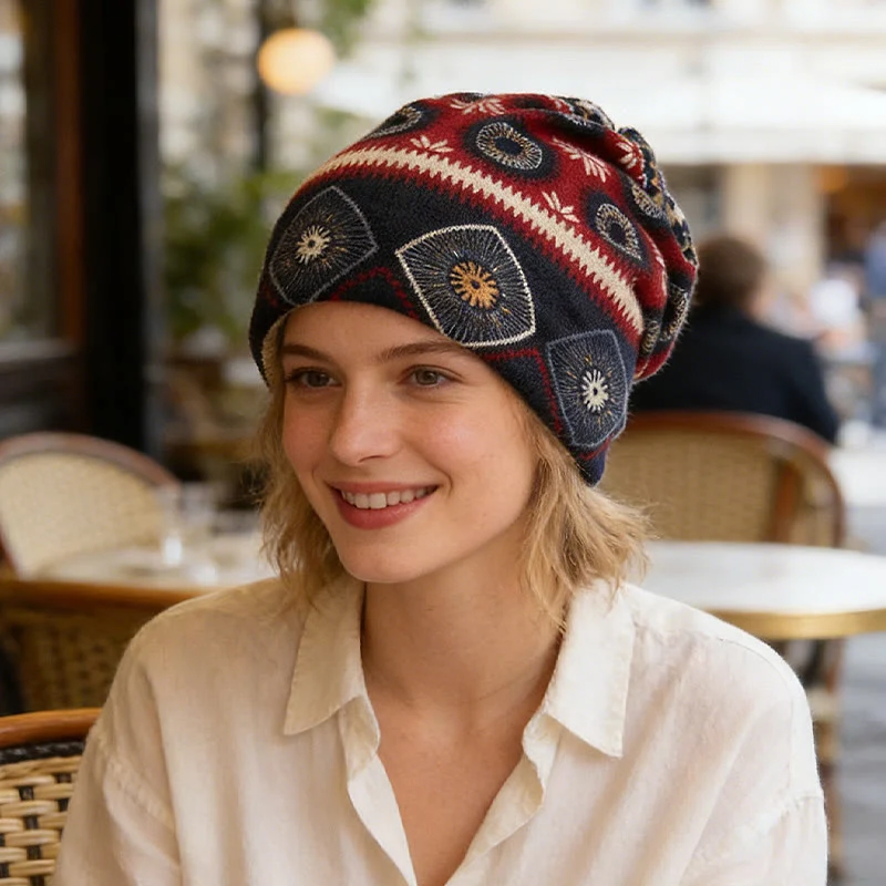 Olivenorma Street Style Vintage Geometrisches & Sonnenblumen Verstellbares Haarband