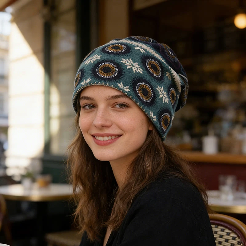 Olivenorma Street Style Vintage Geometrisches & Sonnenblumen Verstellbares Haarband