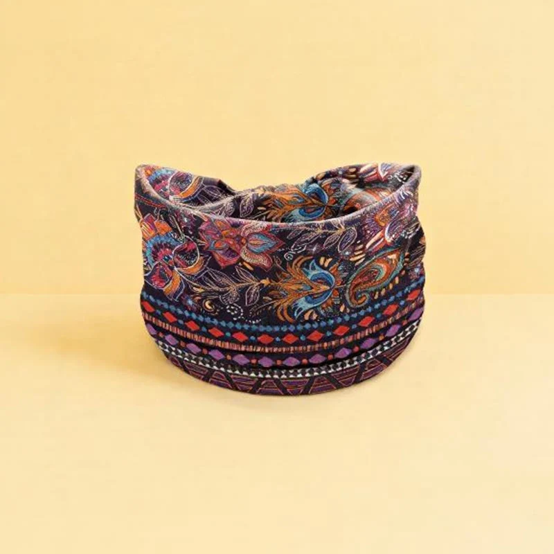 Olivenorma Boho-Stirnband mit Blumenmuster, verstellbar