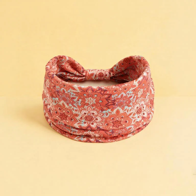 Olivenorma Boho Verstellbares Sport-Stirnband mit buntem Blumenmuster