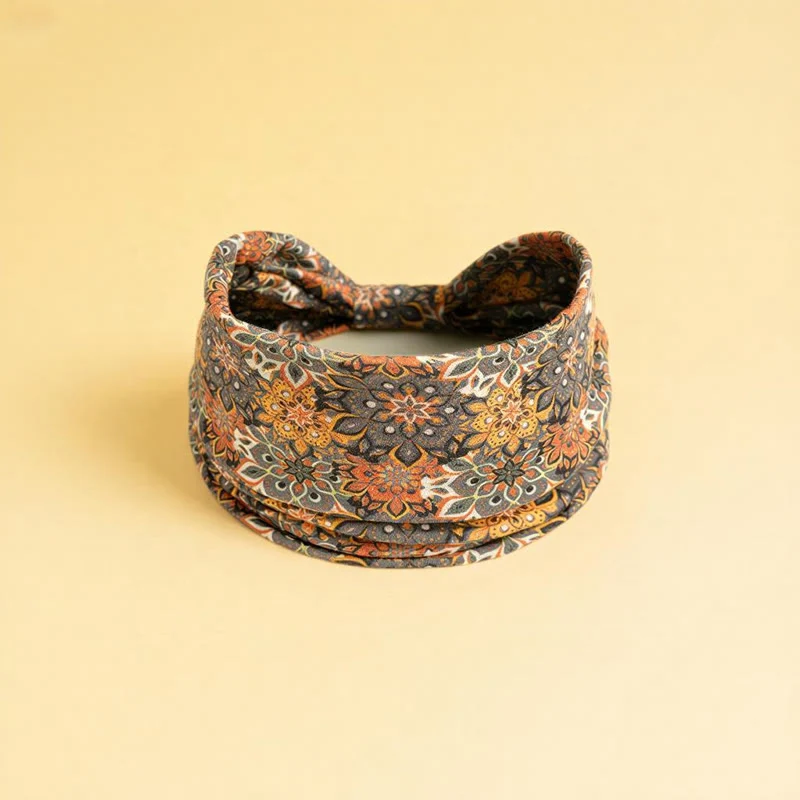 Olivenorma Boho Verstellbares Sport-Stirnband mit buntem Blumenmuster
