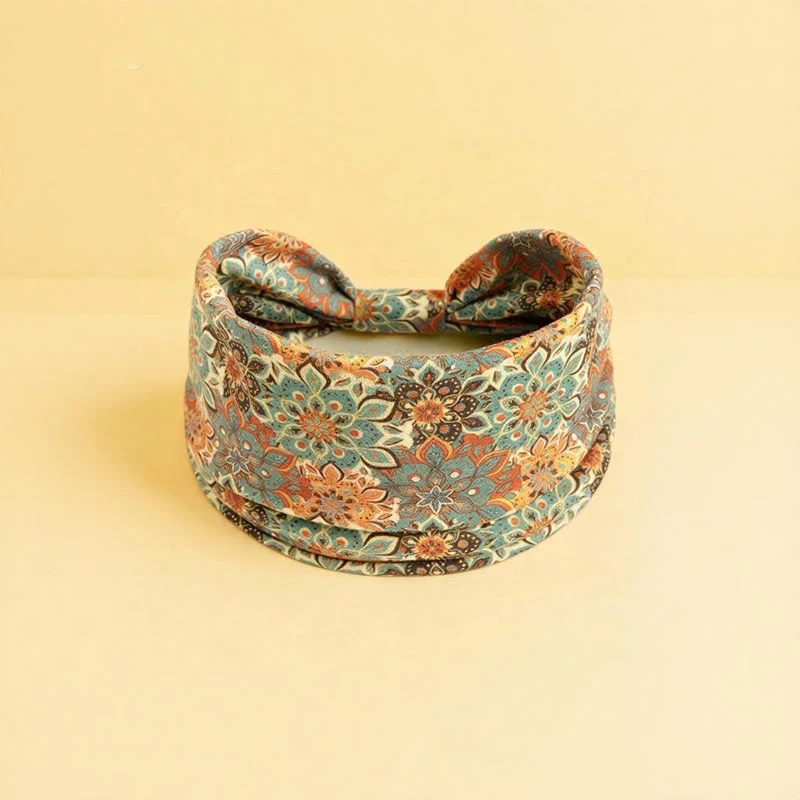 Olivenorma Boho Verstellbares Sport-Stirnband mit buntem Blumenmuster