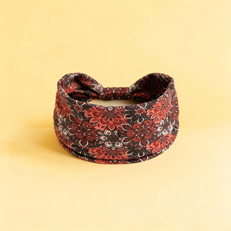 Olivenorma Boho Verstellbares Sport-Stirnband mit buntem Blumenmuster