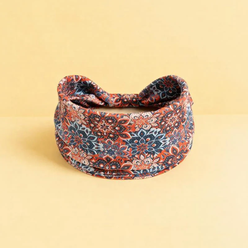 Olivenorma Boho Verstellbares Sport-Stirnband mit buntem Blumenmuster