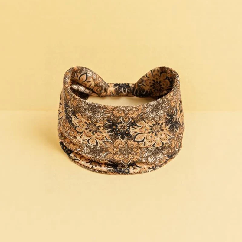 Olivenorma Boho Verstellbares Sport-Stirnband mit buntem Blumenmuster