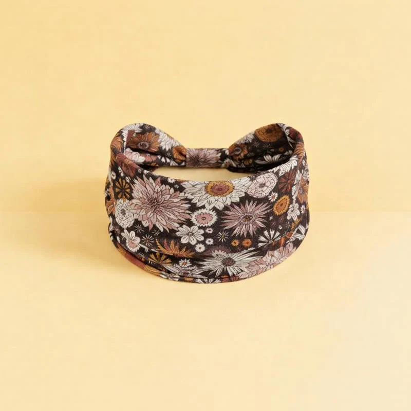 Olivenorma Boho Verstellbares Sport-Stirnband mit buntem Blumenmuster
