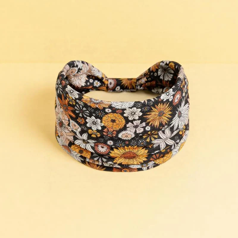Olivenorma Boho Verstellbares Sport-Stirnband mit buntem Blumenmuster