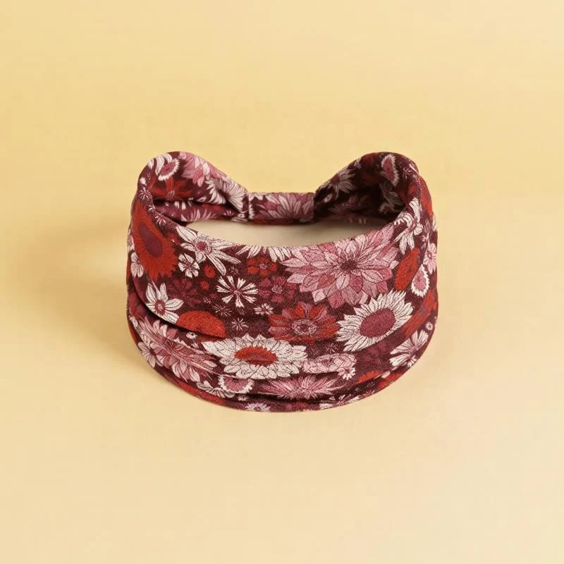 Olivenorma Boho Verstellbares Sport-Stirnband mit buntem Blumenmuster