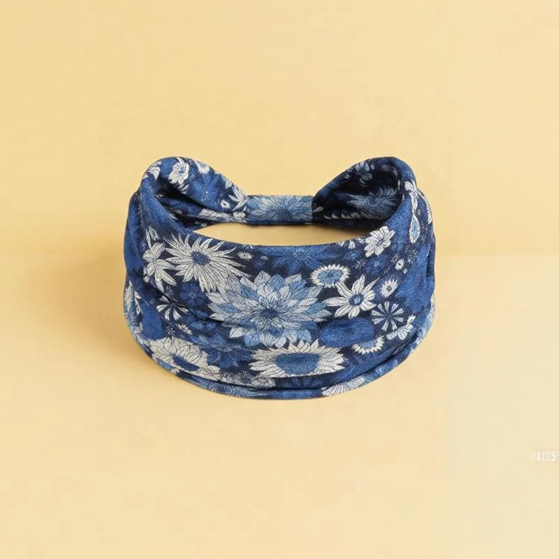 Olivenorma Boho Verstellbares Sport-Stirnband mit buntem Blumenmuster