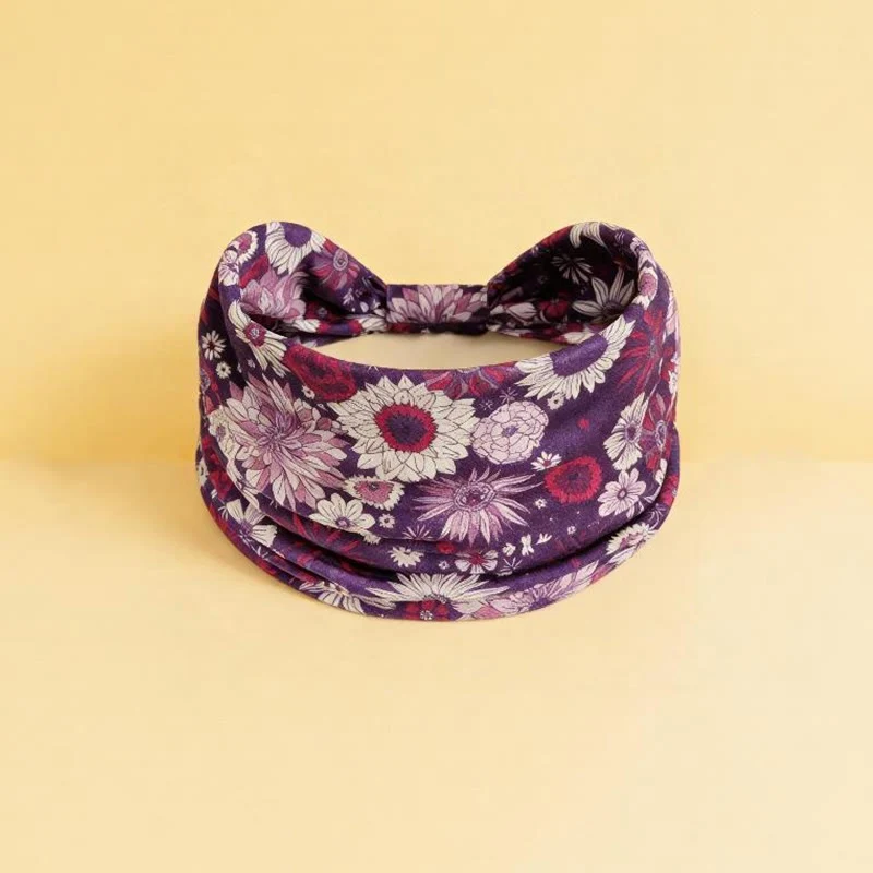 Olivenorma Boho Verstellbares Sport-Stirnband mit buntem Blumenmuster
