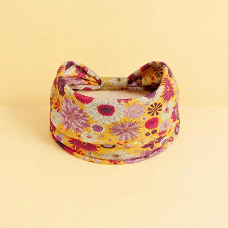 Olivenorma Boho Verstellbares Sport-Stirnband mit buntem Blumenmuster