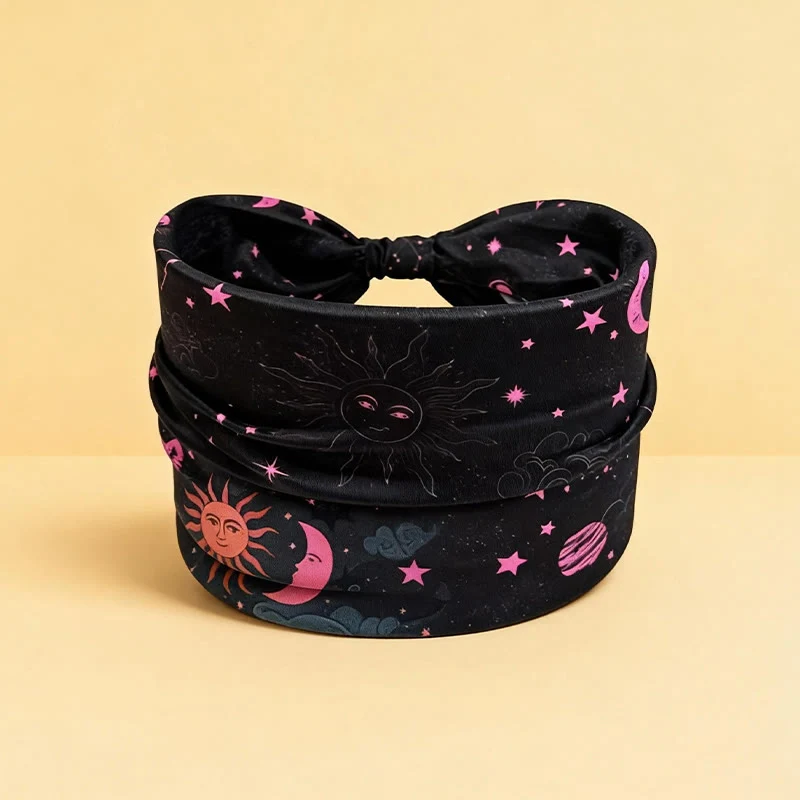 Olivenorma Boho Moon & Star Verstellbares Yoga-Stirnband