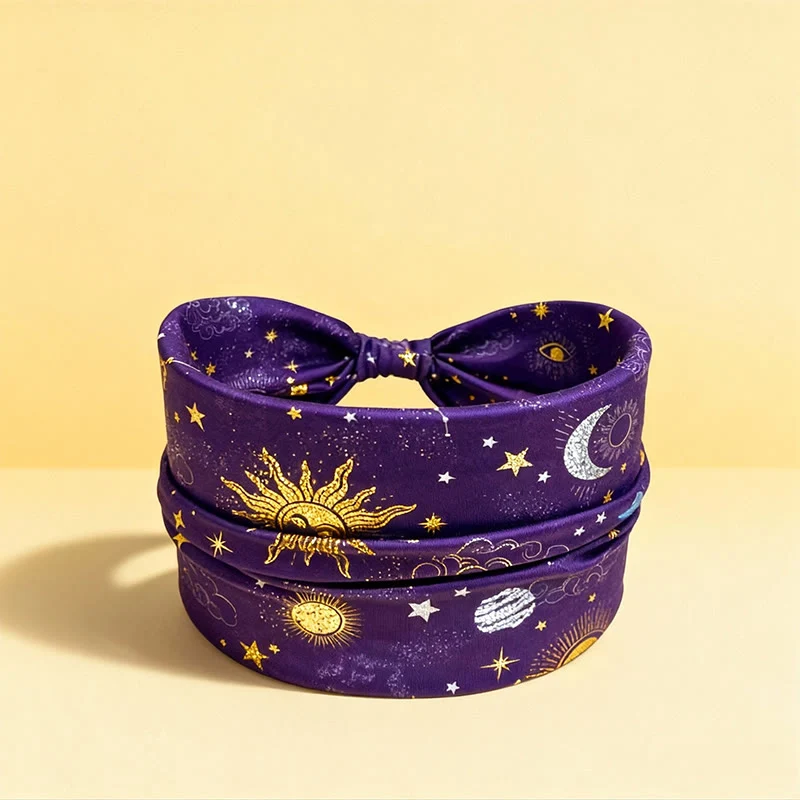 Olivenorma Boho Moon & Star Verstellbares Yoga-Stirnband