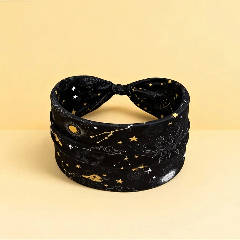 Olivenorma Boho Moon & Star Verstellbares Yoga-Stirnband